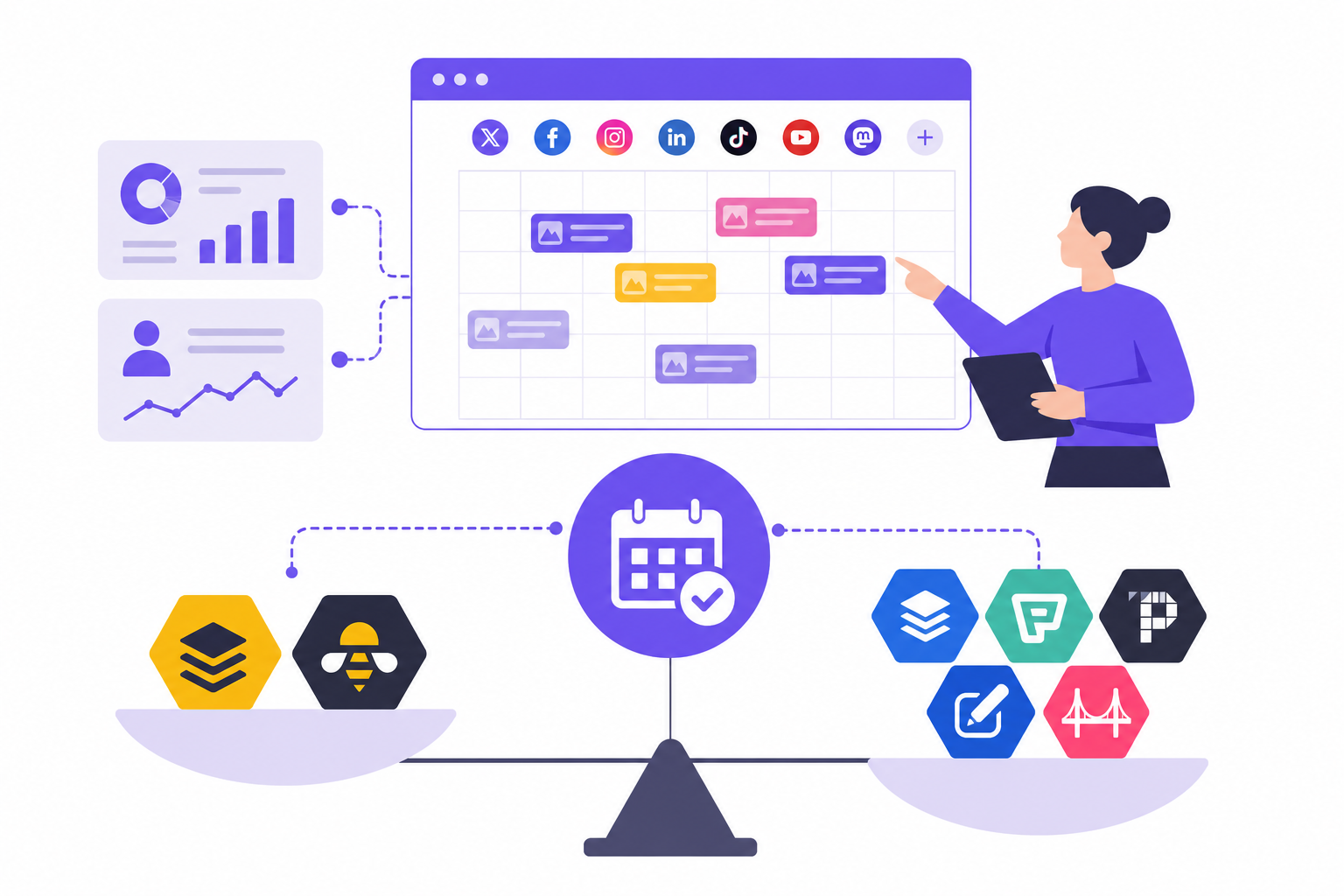 Metricool and SocialBee Alternatives in 2026: A Simpler Flat-Rate Option for Multi-Platform Posting